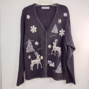 O H I.  Vintage Christmas sweater women's. Size (L)